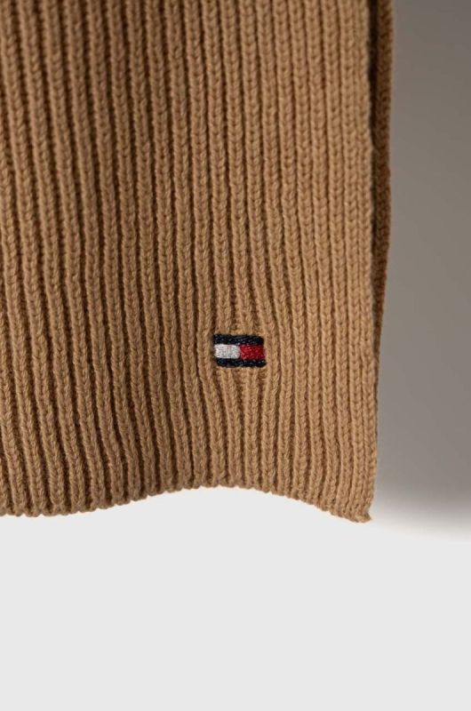 Шарф з домішкою кашеміру Tommy Hilfiger колір коричневий однотонний (3471167) фото 2