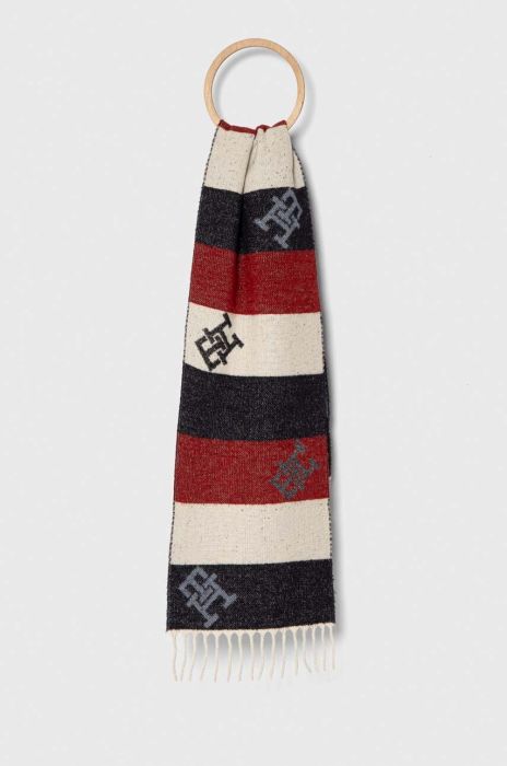 Вовняний шарф Tommy Hilfiger колір синій візерунок (3520330)