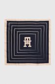 Шовкова хустка на шию Tommy Hilfiger колір синій візерунок (3474377)