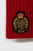 Шарф з домішкою вовни Lauren Ralph Lauren колір червоний з аплікацією