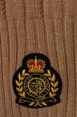 Шарф з домішкою вовни Lauren Ralph Lauren колір коричневий з аплікацією