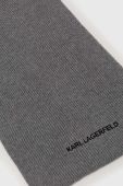 Шарф з домішкою вовни Karl Lagerfeld колір сірий меланж