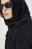 Вовняний шарф Gestuz колір чорний однотонний