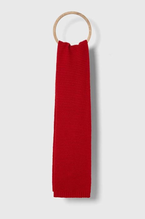 Дитячий вовняний шарф United Colors of Benetton колір червоний однотонний