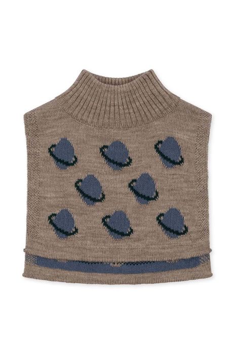 Вовняний снуд Konges Sl?jd візерунок колір блакитний