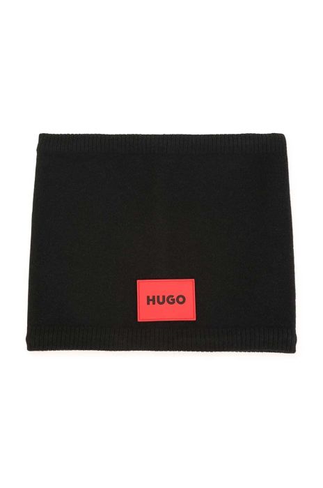 Дитячий снуд HUGO колір чорний з аплікацією