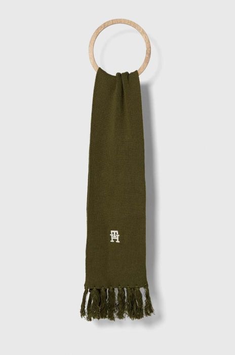 Дитячий шарф Tommy Hilfiger колір коричневий однотонний
