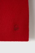 Вовняний шарф United Colors of Benetton колір червоний однотонний