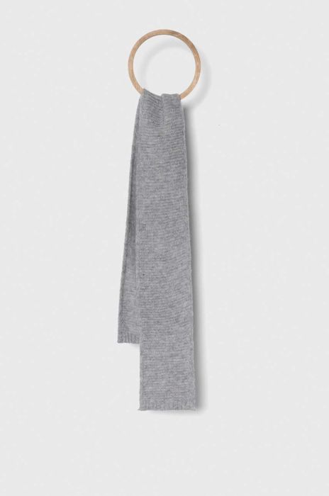 Дитячий вовняний шарф United Colors of Benetton колір сірий однотонний