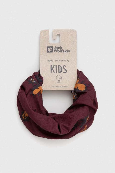 Дитячий снуд Jack Wolfskin PRINT NECGAITER колір бордовий візерунок