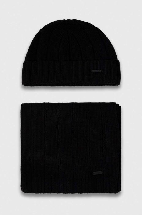 Шарф HUGO чоловічий колір чорний