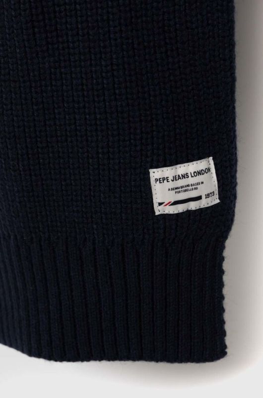 Шарф з домішкою вовни Pepe Jeans Griffin колір синій однотонний фото 2