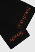 Шарф з домішкою вовни Armani Exchange колір чорний візерунок (3404249)
