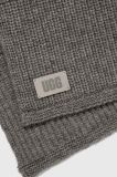 Шарф з домішкою вовни UGG колір сірий меланж