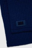 Шарф з домішкою вовни UGG колір синій меланж