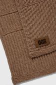 Шарф з домішкою вовни UGG колір коричневий меланж