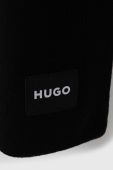 Шарф HUGO чоловічий колір чорний однотонний