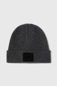 Шапка та шарф з домішкою вовни BOSS колір сірий