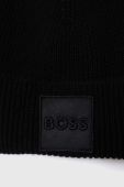 Шапка та шарф з домішкою вовни BOSS колір чорний (3558304)