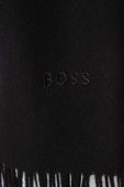 Вовняний шарф BOSS колір чорний однотонний (3486427)