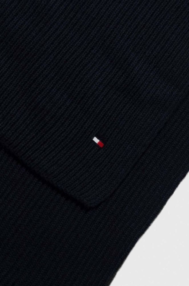 Шарф з домішкою кашеміру Tommy Hilfiger колір синій однотонний (3421545) фото 2