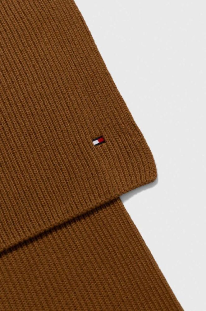Шарф з домішкою кашеміру Tommy Hilfiger колір коричневий однотонний (3421546) фото 2