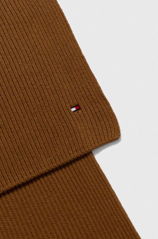 Шарф з домішкою кашеміру Tommy Hilfiger колір коричневий однотонний (3421546) фото 2