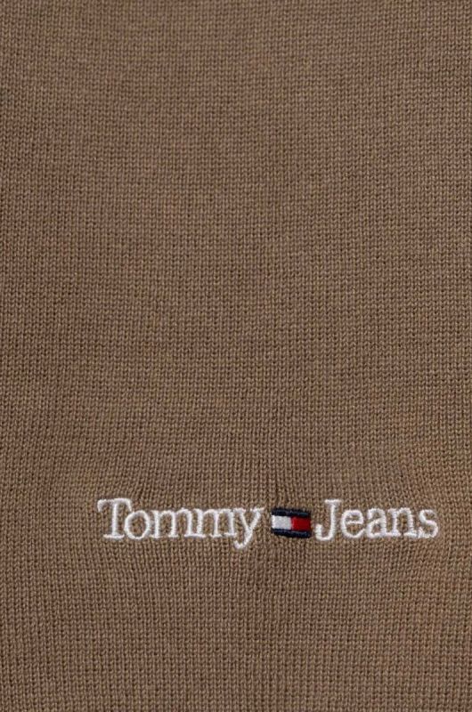 Шарф Tommy Jeans чоловічий колір бежевий з принтом фото 2