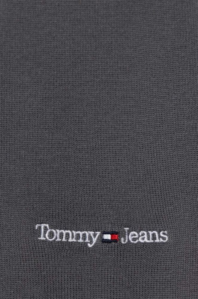 Шарф Tommy Jeans чоловічий колір сірий з принтом фото 2