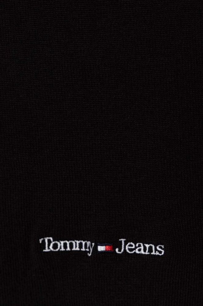 Шарф Tommy Jeans чоловічий колір чорний з принтом фото 2