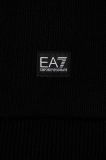 Шарф з домішкою вовни EA7 Emporio Armani колір чорний однотонний