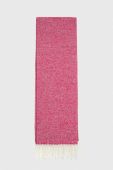 Шарф з домішкою вовни United Colors of Benetton колір рожевий візерунок