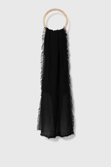 Шарф Sisley колір чорний однотонний