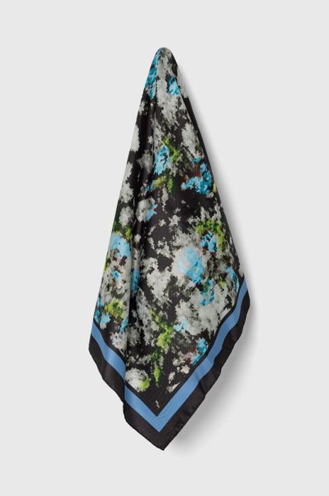 Хустка Sisley колір чорний візерунок (3438332)