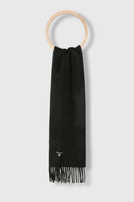 Вовняний шарф Barbour колір зелений однотонний (3486434)