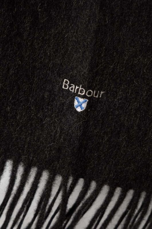 Шарф вовняний Barbour колір сірий фото 2
