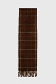 Вовняний шарф Barbour колір коричневий візерунок