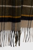 Шарф з домішкою вовни Barbour колір зелений візерунок