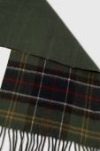Вовняний шарф Barbour колір зелений візерунок (3575611)