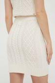 Спідниця з домішкою вовни Guess колір бежевий mini пряма (3450729)