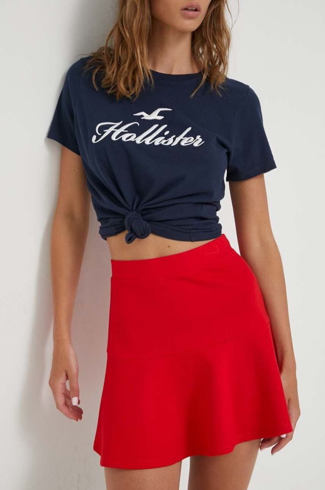 Спідниця Tommy Jeans колір червоний mini розкльошена (3394739)