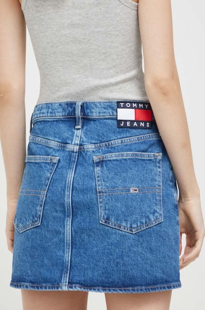 Джинсова спідниця Tommy Jeans mini олівець колір блакитний (3375254) фото 3