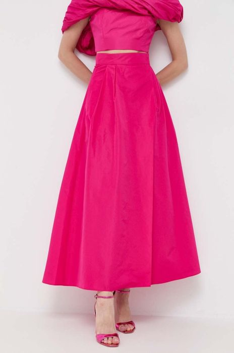 Спідниця Pinko колір рожевий maxi розкльошена Спідниця Pinko колір рожевий maxi розкльошена