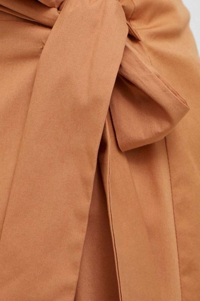 Спідниця Dkny колір коричневий midi розкльошена фото 4