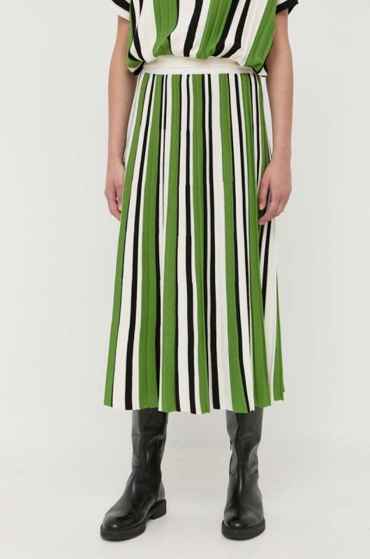 Спідниця Weekend Max Mara колір зелений midi розкльошена (3404266)