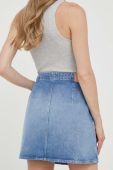 Джинсова бавовняна спідниця Pepe Jeans Evy mini розкльошена колір блакитний