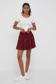Спідниця Pepe Jeans колір бордовий mini розкльошена