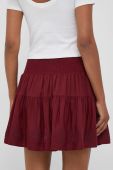 Спідниця Pepe Jeans колір бордовий mini розкльошена
