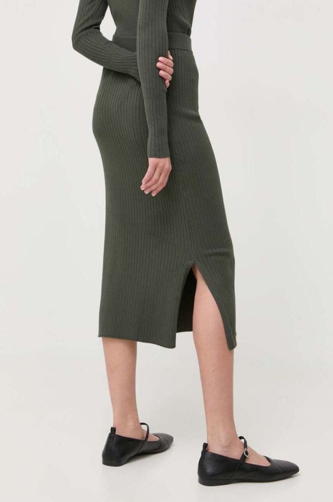 Спідниця Max Mara Leisure колір зелений midi пряма (3416121) фото 3