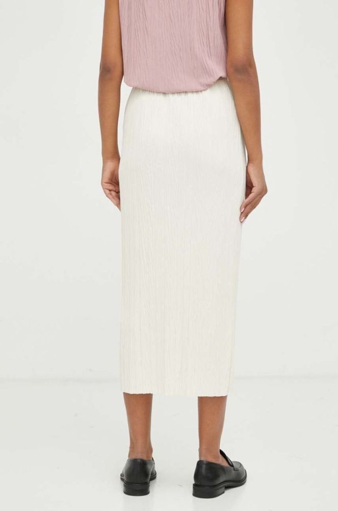 Спідниця Max Mara Leisure колір бежевий midi пряма фото 3